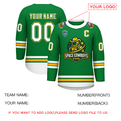 VVHL S9 Space Cowboys Black White Green Hockey Jersey