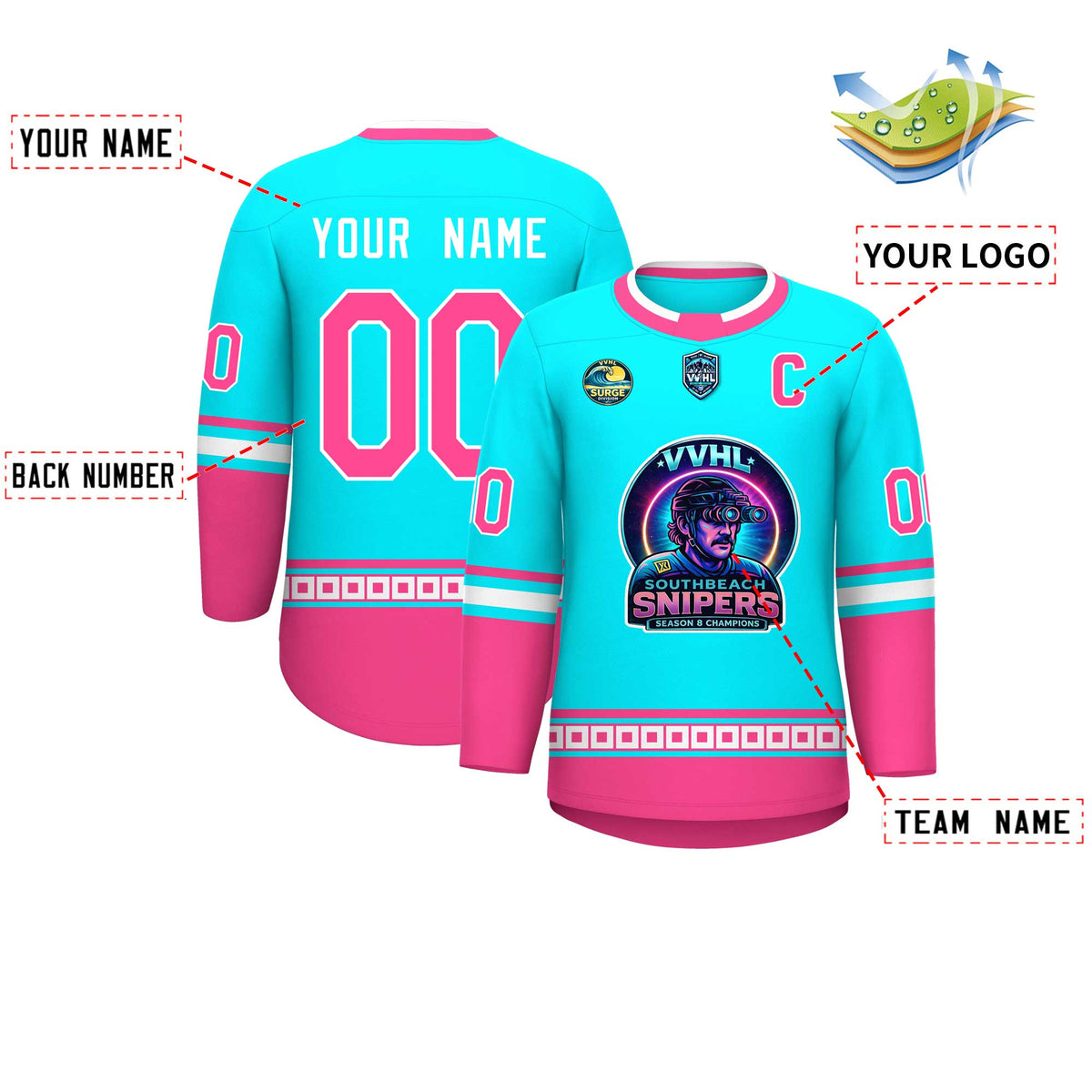 VVHL S10 SOUTHBEACH SNIPERS Hockey Jersey