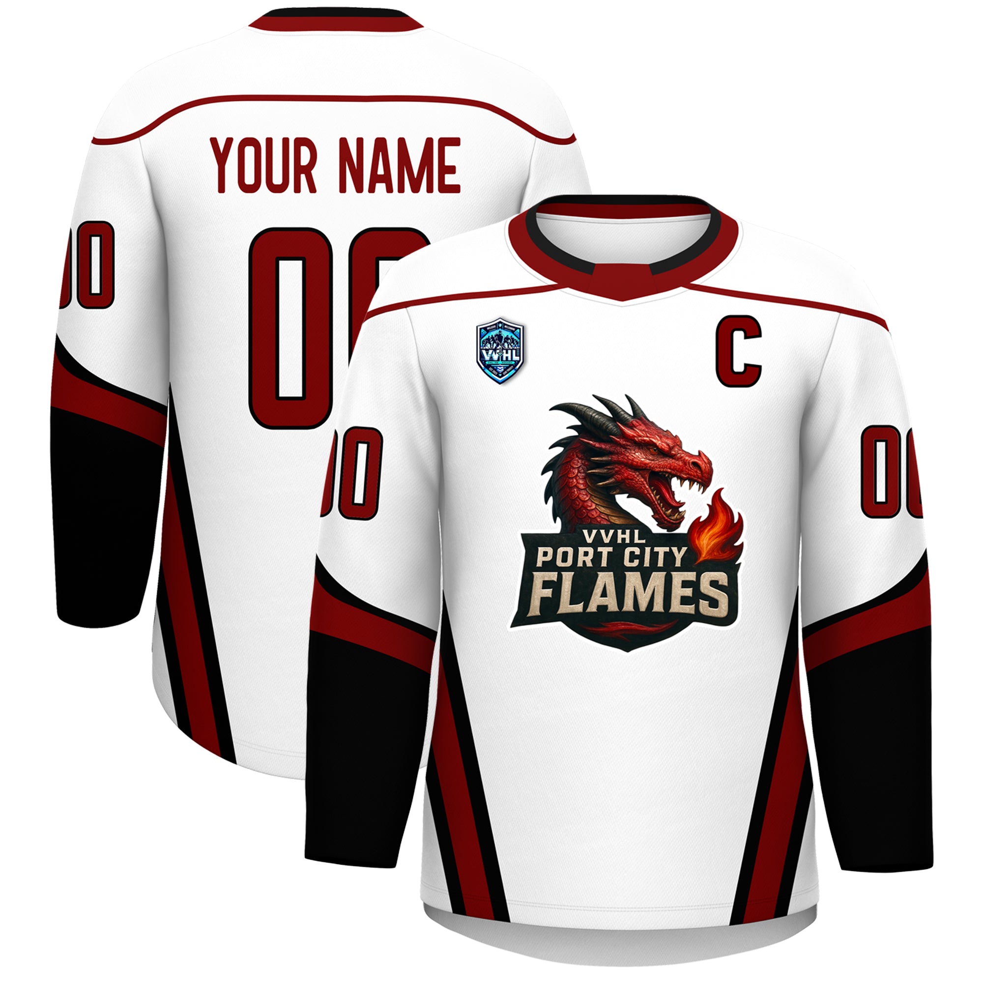VVHL S8 Port City Flames Hockey Jersey