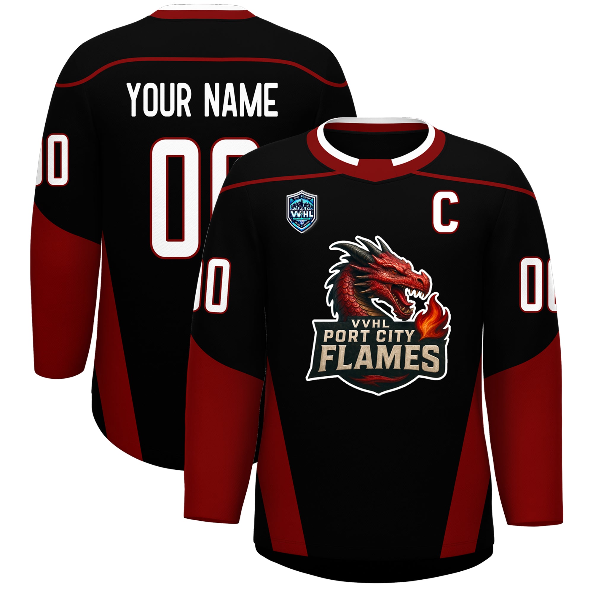 VVHL S8 Port City Flames Hockey Jersey