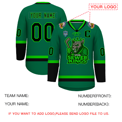 VVHL S9 Sewer Kings White Green Hockey Jersey