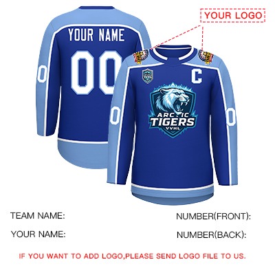 VVHL S9 Arctic Tigers Blue White Hockey Jersey