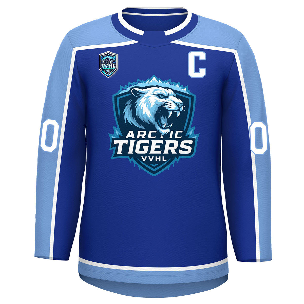 VVHL S9 Arctic Tigers Blue White Hockey Jersey