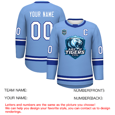 VVHL S9 Arctic Tigers Blue White Hockey Jersey