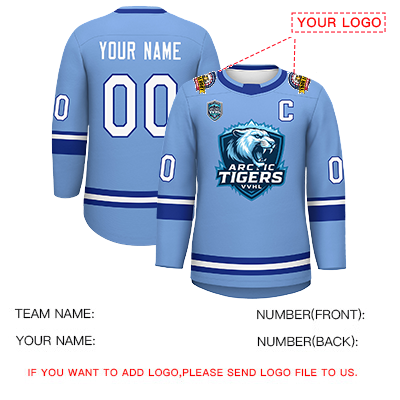 VVHL S9 Arctic Tigers Blue White Hockey Jersey