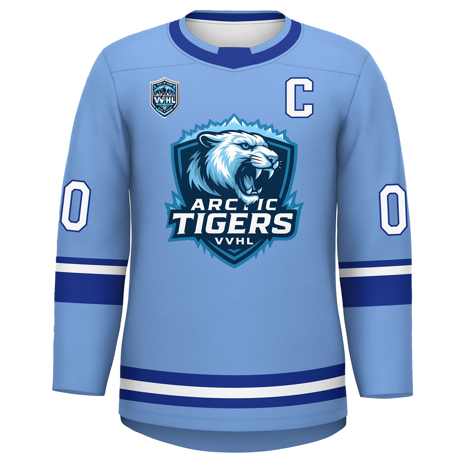 VVHL S9 Arctic Tigers Blue White Hockey Jersey
