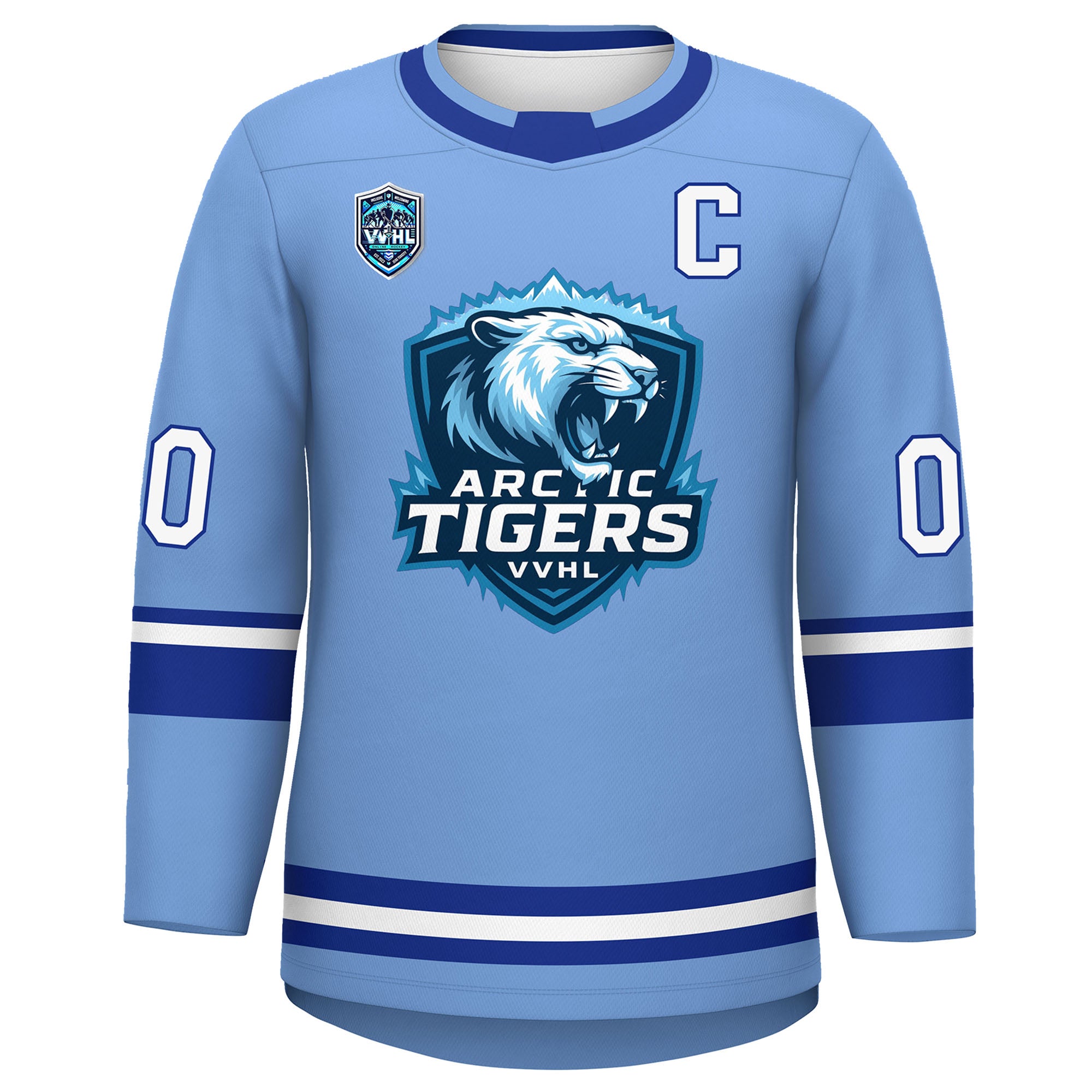 VVHL S9 Arctic Tigers Blue White Hockey Jersey