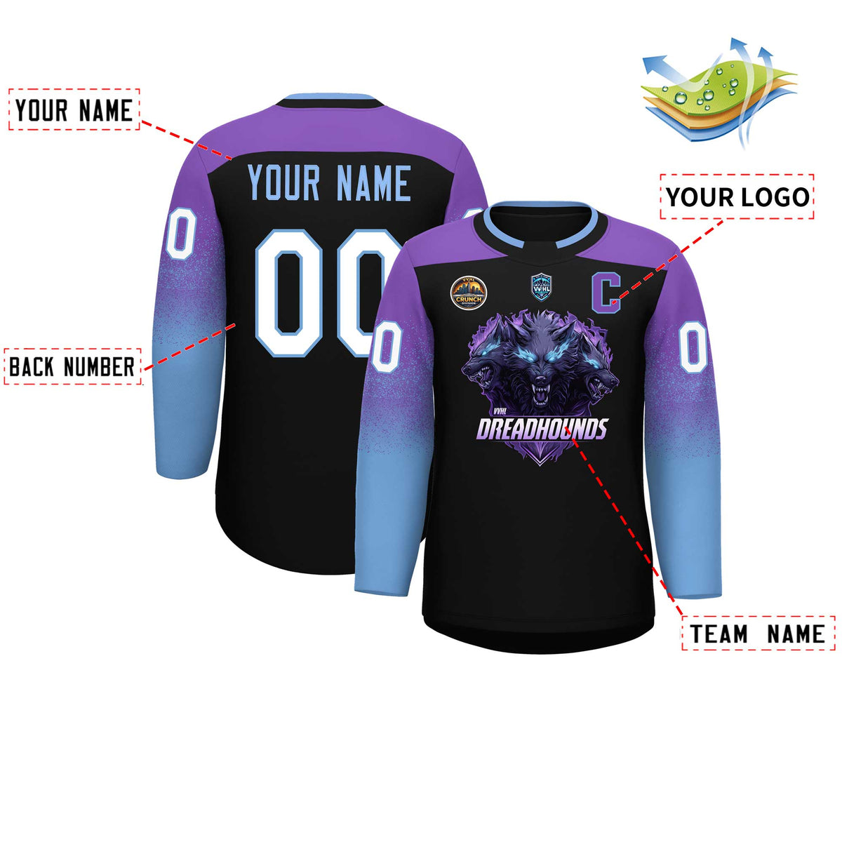 VVHL S10 DREADHOUNDS Hockey Jersey