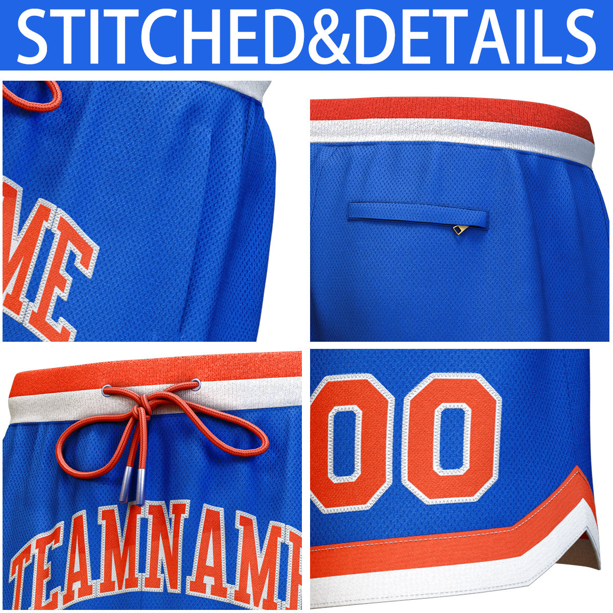 Custom Royal-Orange Classic Sets Basketball Jersey