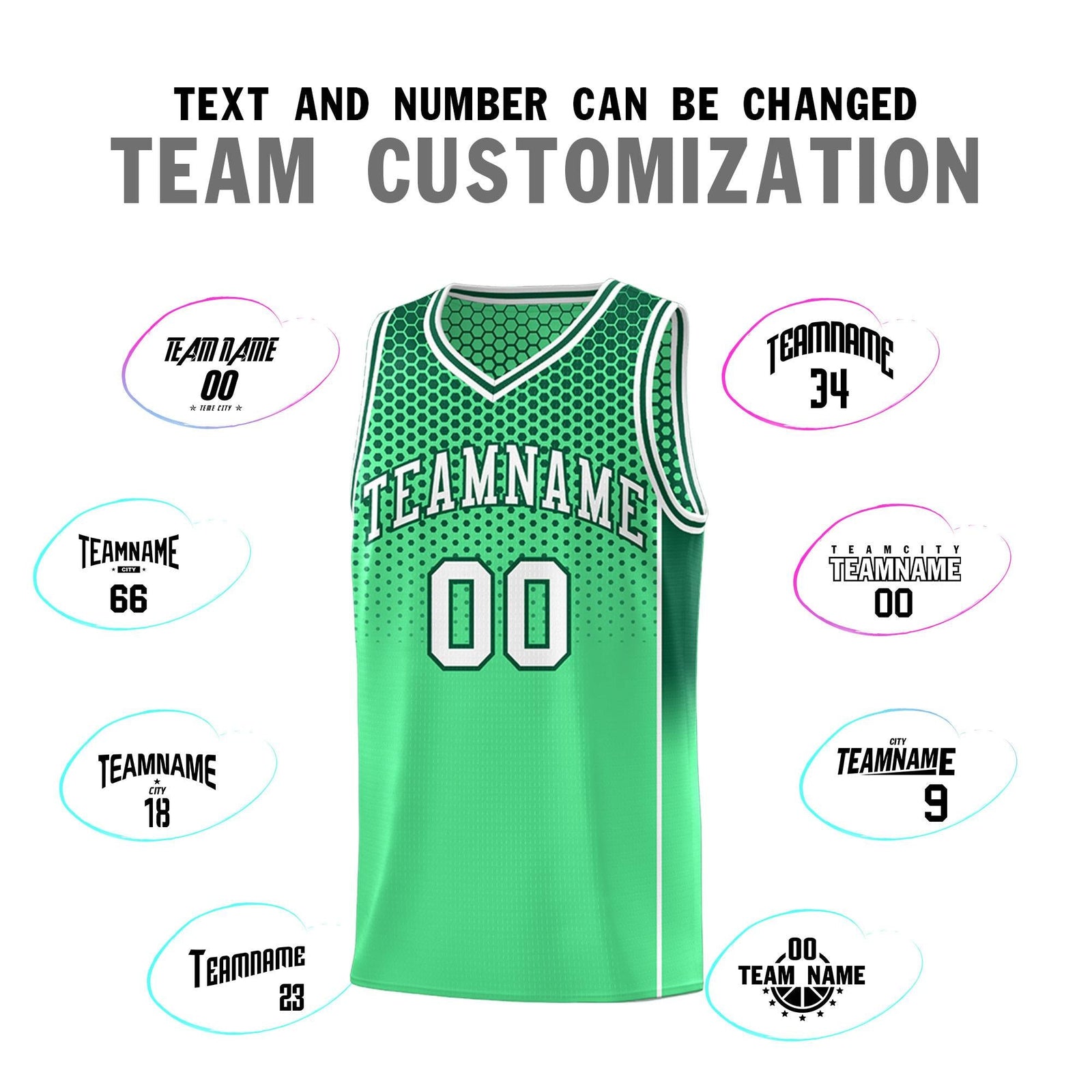 Custom Green Kelly Green Reversible Side Gradient Sports Uniform Dot Pattern Basketball Jersey Kits