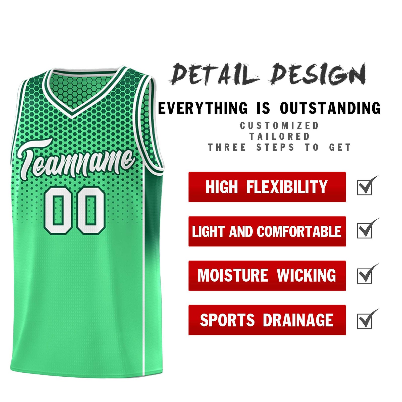 Custom Green Kelly Green Reversible Side Gradient Sports Uniform Dot Pattern Basketball Jersey Kits