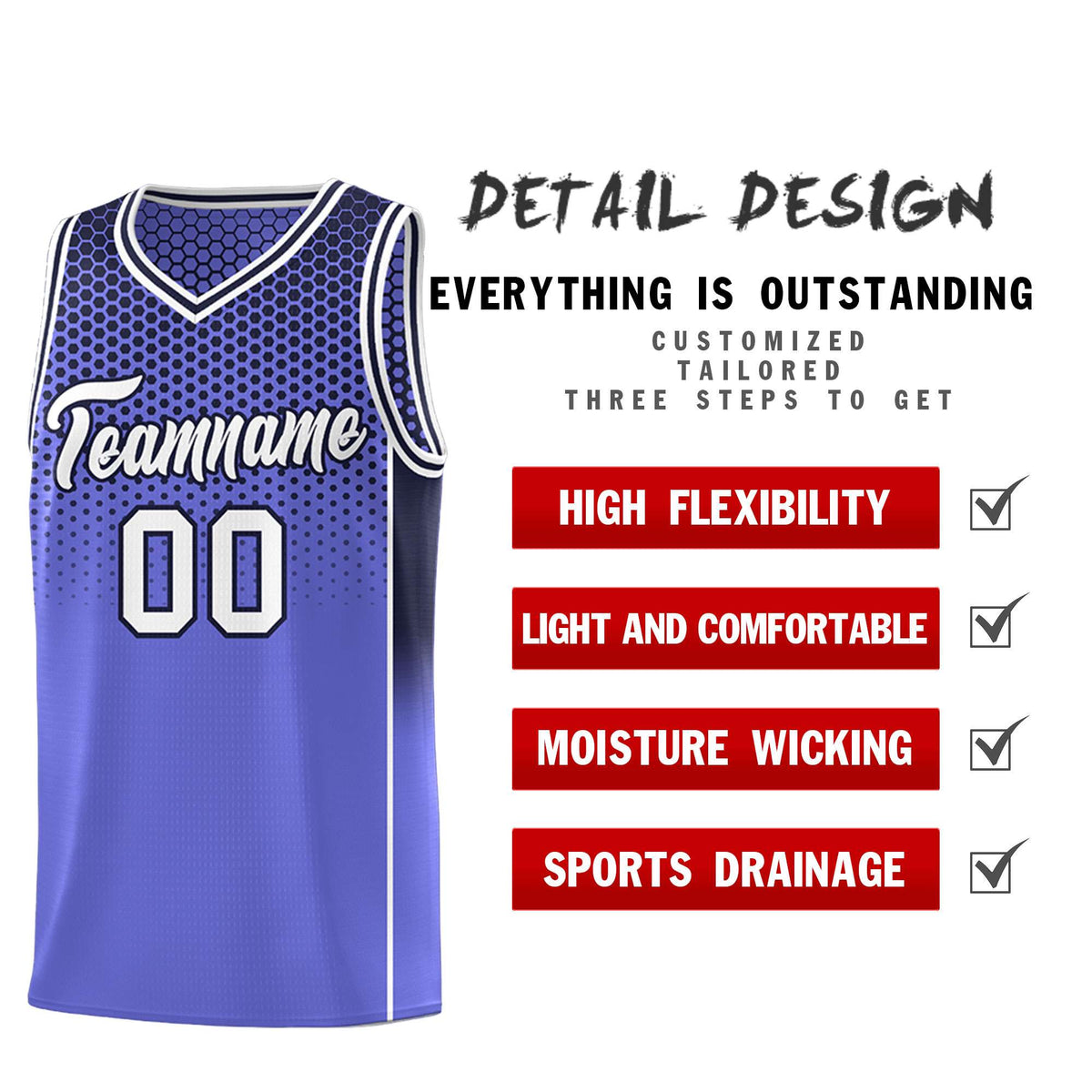 Custom Purple Navy Reversible Side Gradient Sports Uniform Dot Pattern Basketball Jersey Kits