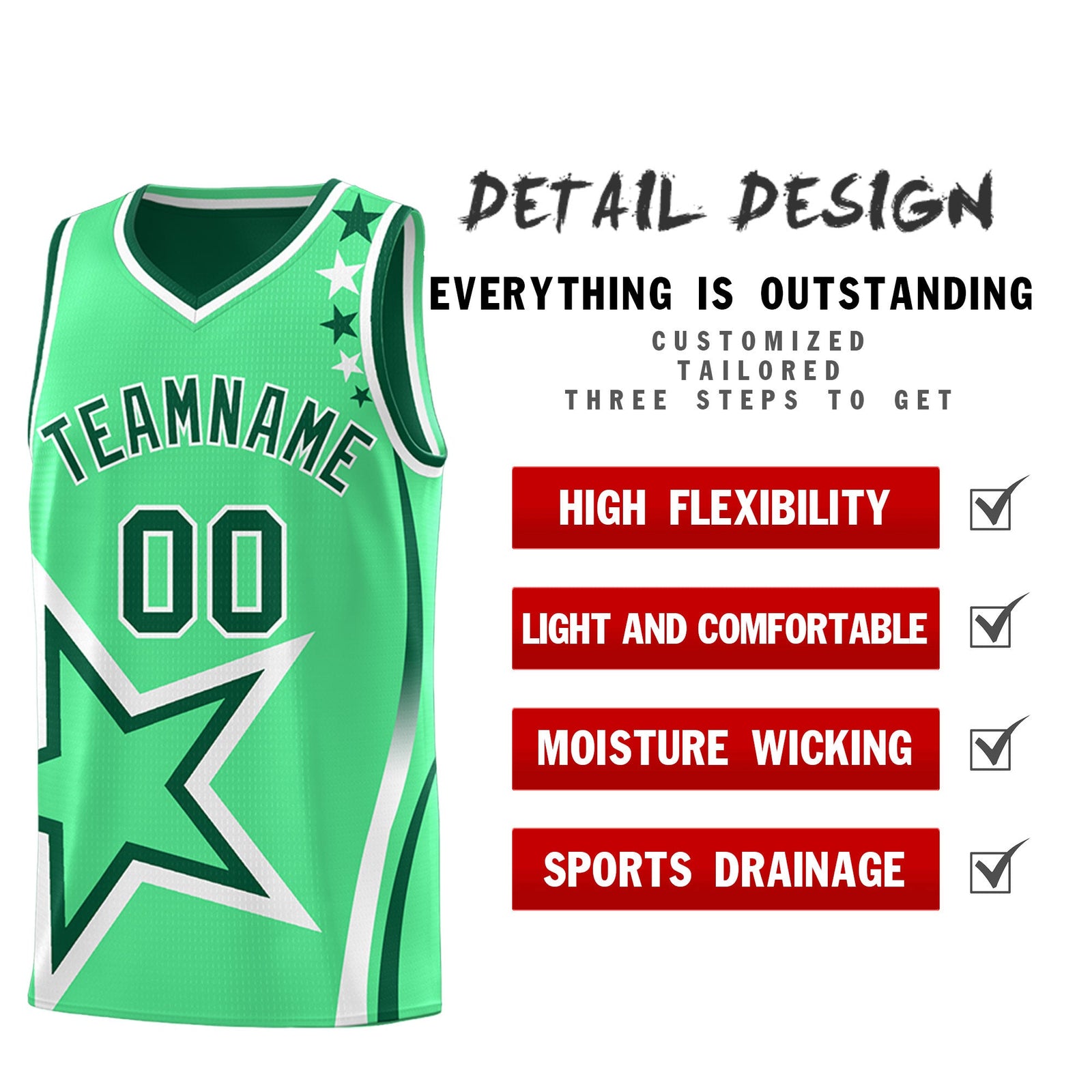 Custom Kelly Green Green White Star Series Reversible Sets Basketball Jersey| KXKSHOP