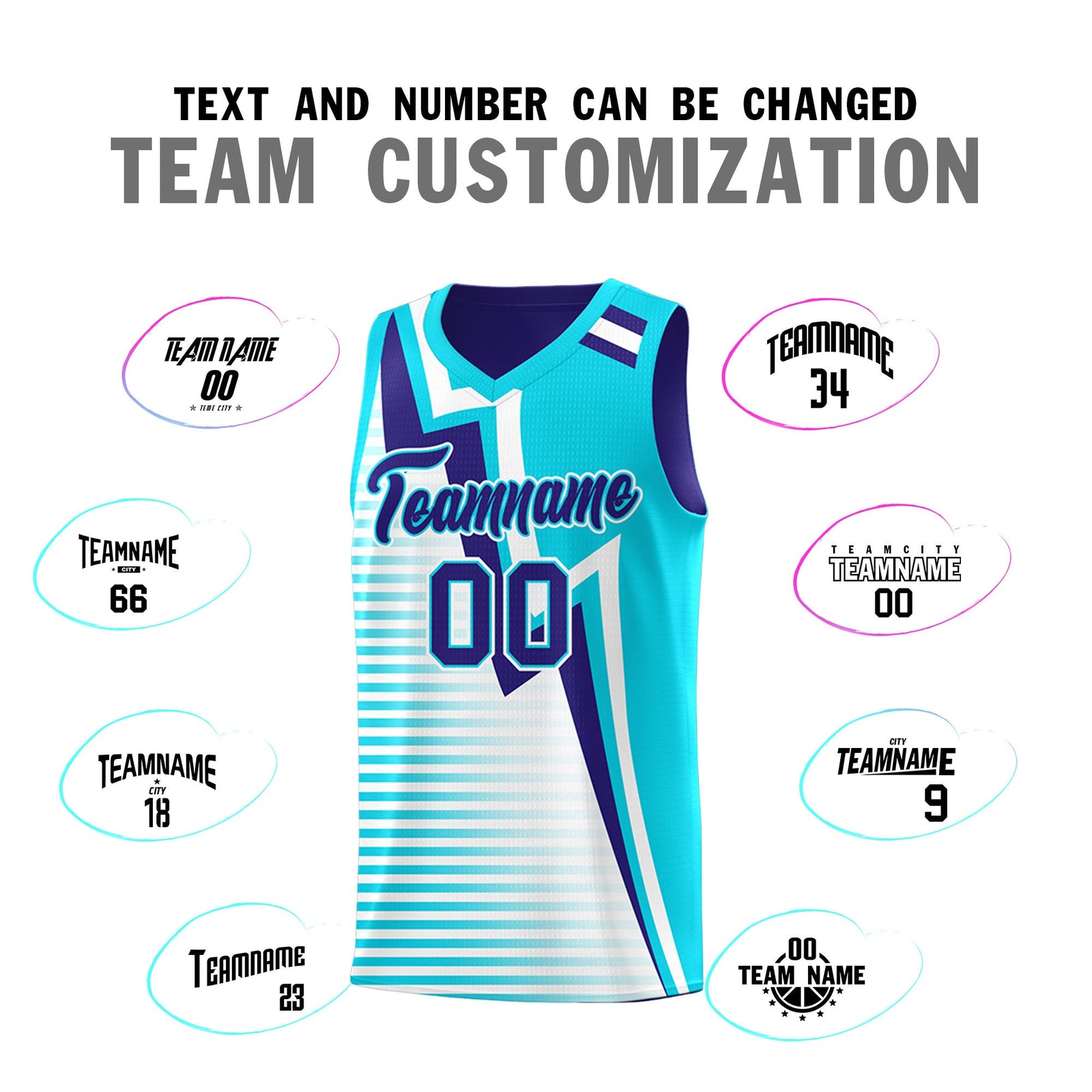 Custom Sky Blue Royal White Gradient Stripes Lightning Pattern Reversible Sets Basketball Jersey| KXKSHOP