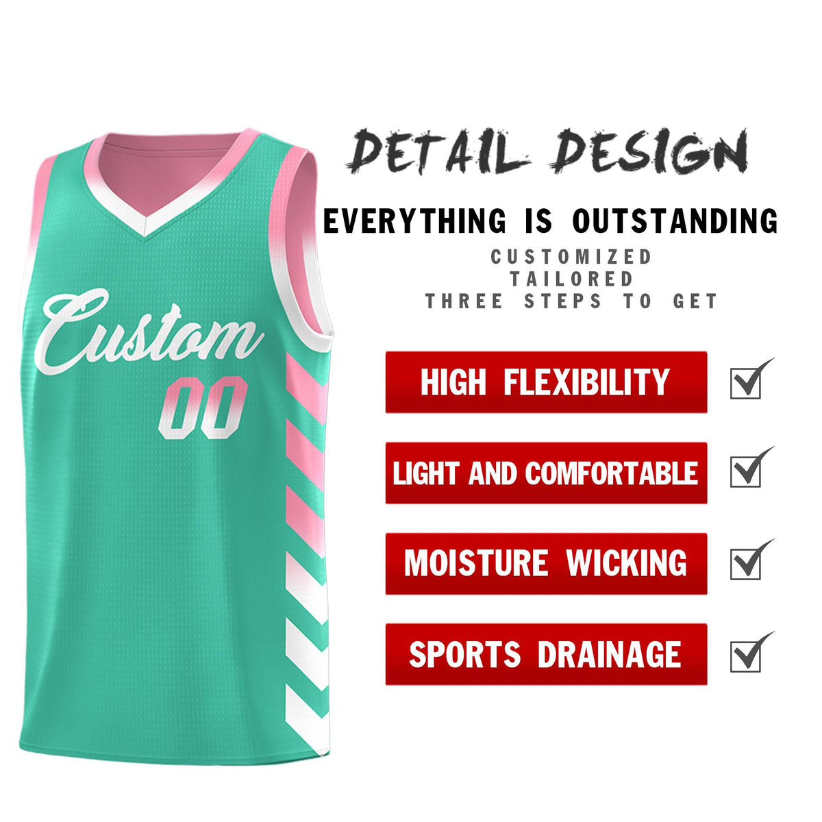 Custom Light Pink Bright Green Reversible Basketball Jersey Kits - Side Arrow Bright Green White Gradient