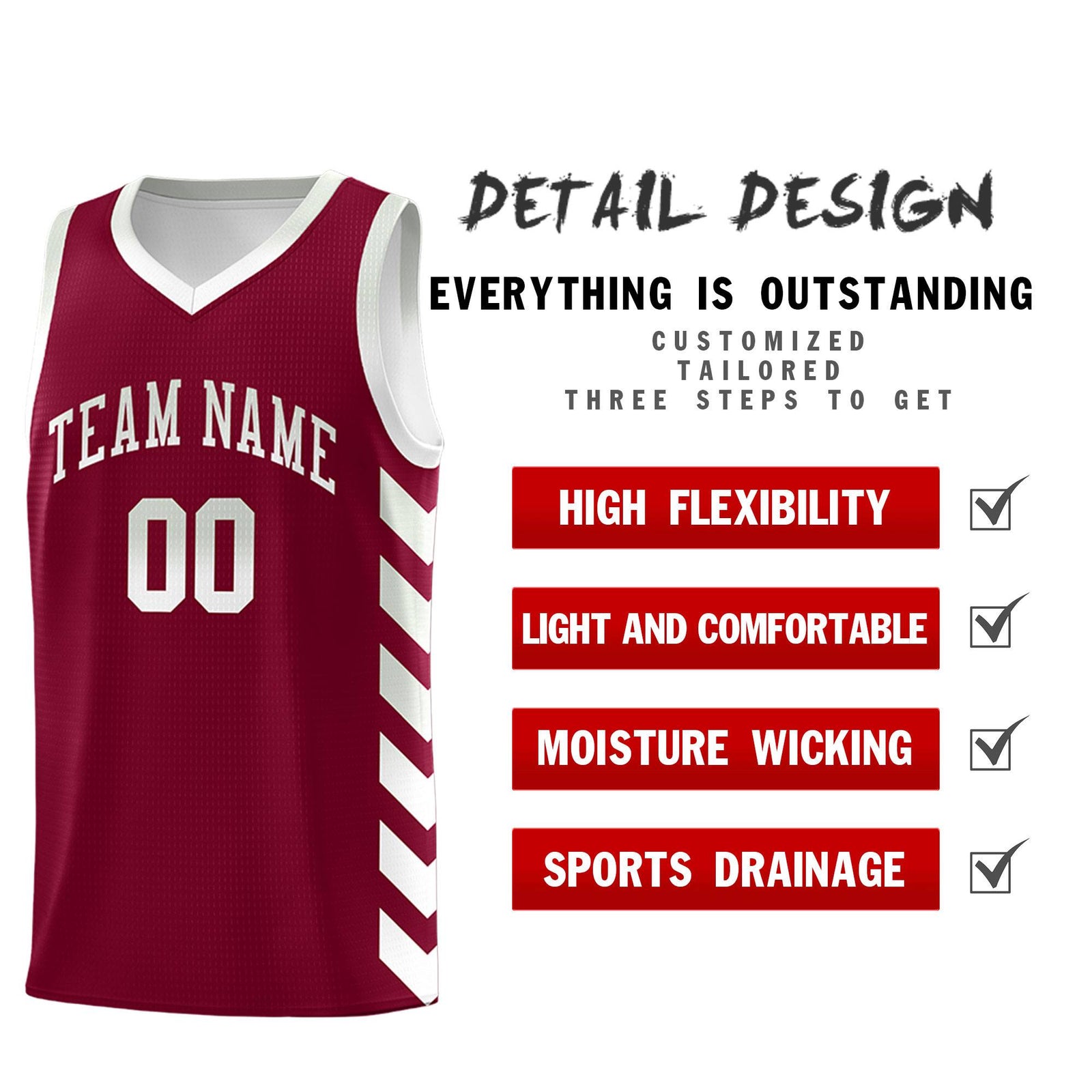Custom White Crimson Reversible Basketball Jersey Kits - Side Arrow Crimson Gray Gradient