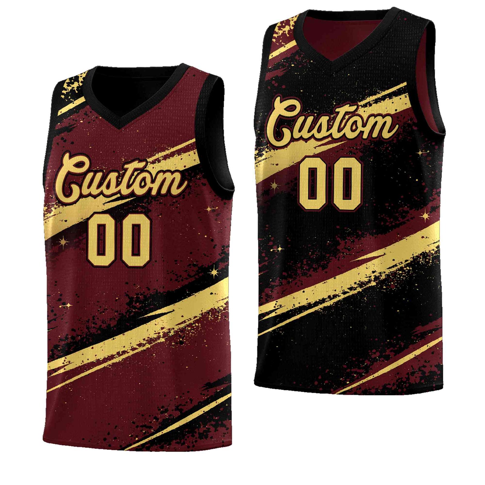 Custom Burgundy Black Khaki Basketball Jersey Stellar Strike Series Velocity Quick-Drying