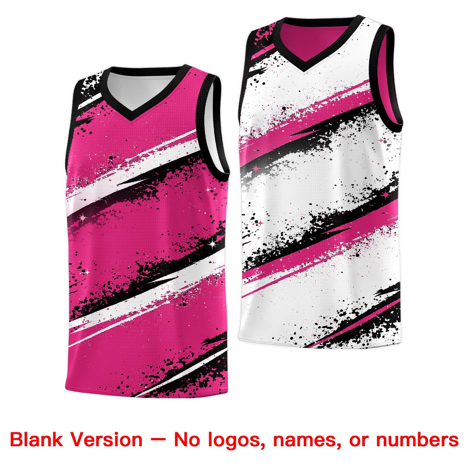 Custom Pink Black White Basketball Jersey Stellar Strike Series Dynamic Sublimation Printing