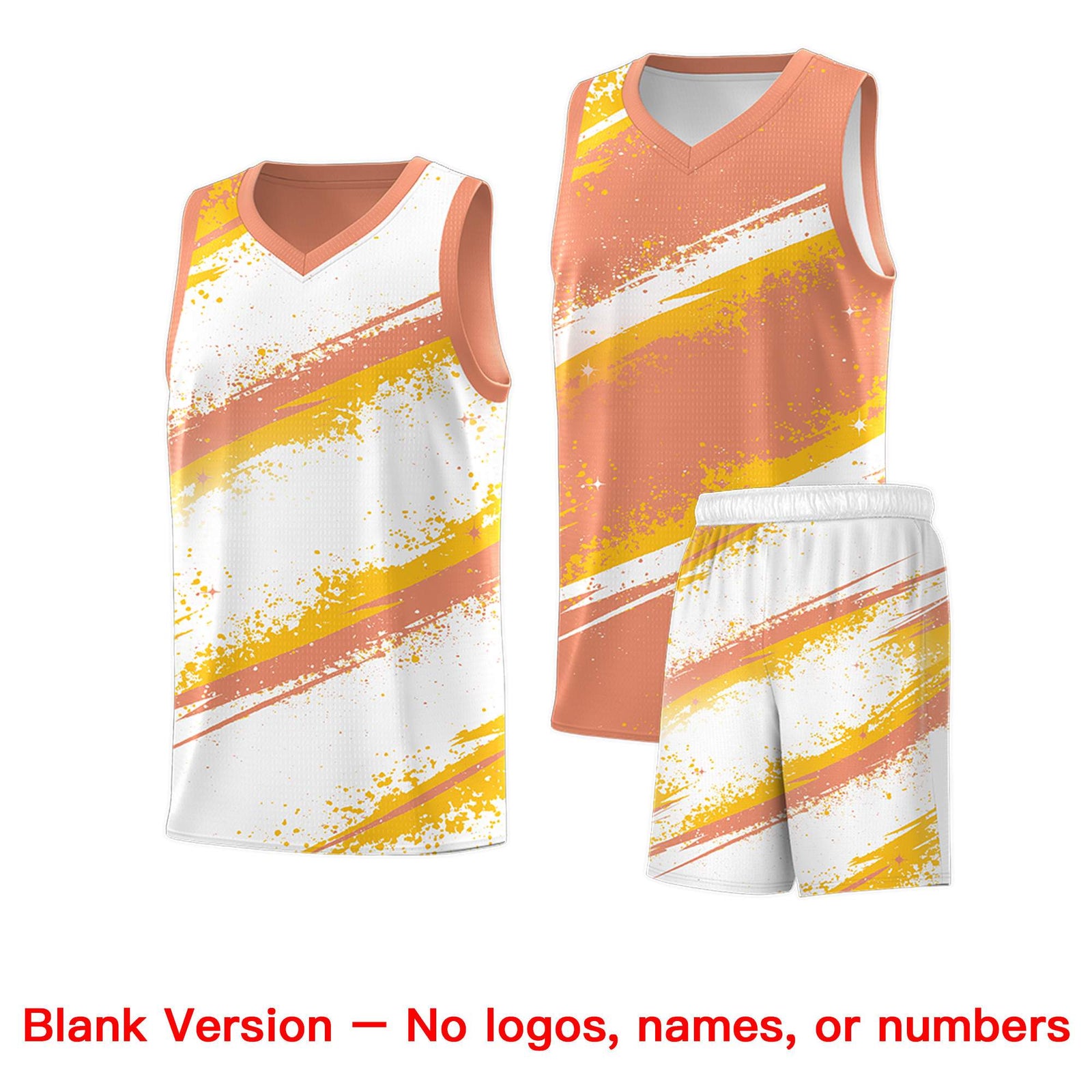 Custom Light Orange Yellow White Basketball Jersey Stellar Strike Series Stellar Wrinkle-Resistant