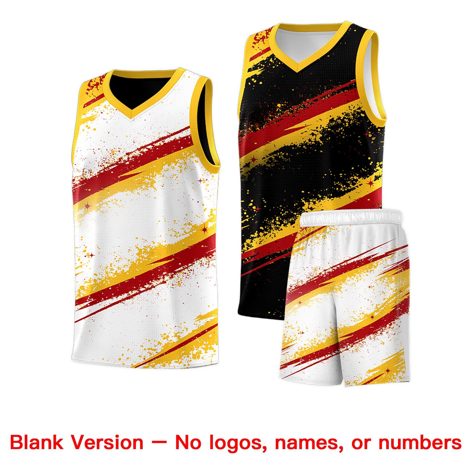 Custom Black Yellow Red Basketball Jersey Stellar Strike Series Dynamic Wrinkle-Resistant