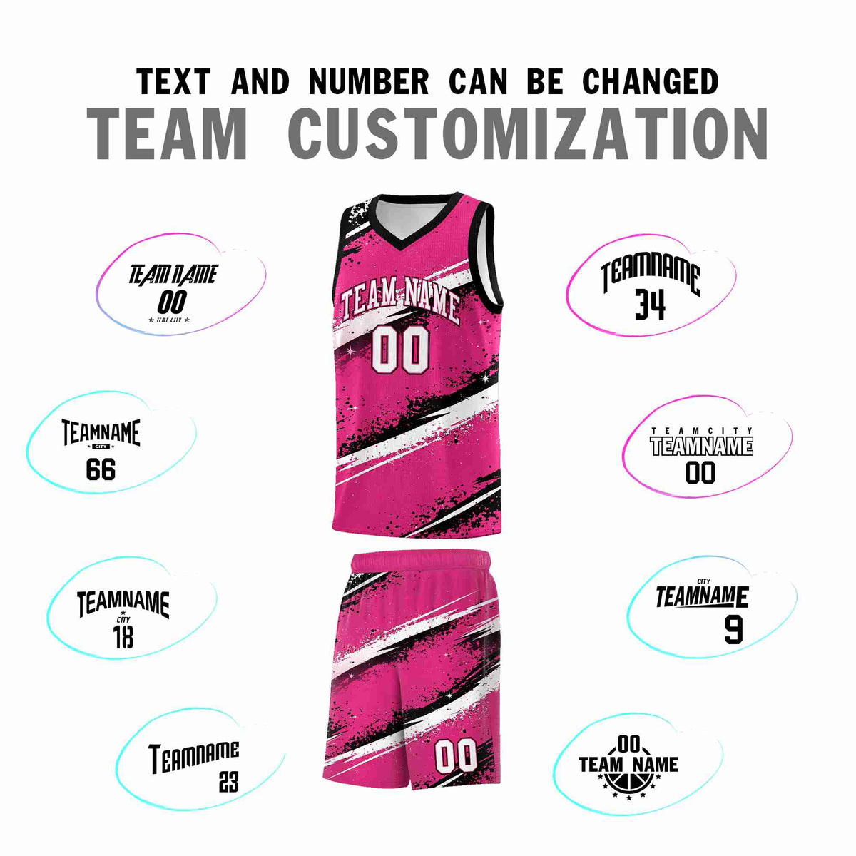 Custom Pink Black White Basketball Jersey Stellar Strike Series Dynamic Sublimation Printing