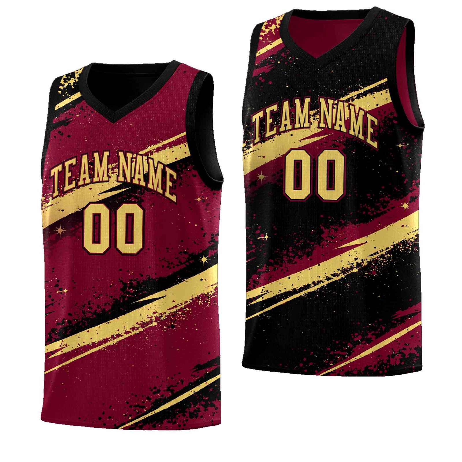 Custom Crimson Black Khaki Basketball Jersey Stellar Strike Series Dynamic Breathable