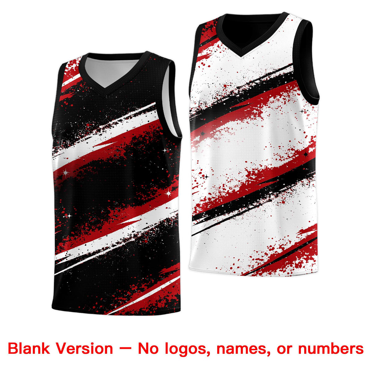 Custom Black Red White Basketball Jersey Stellar Strike Series Stellar Breathable