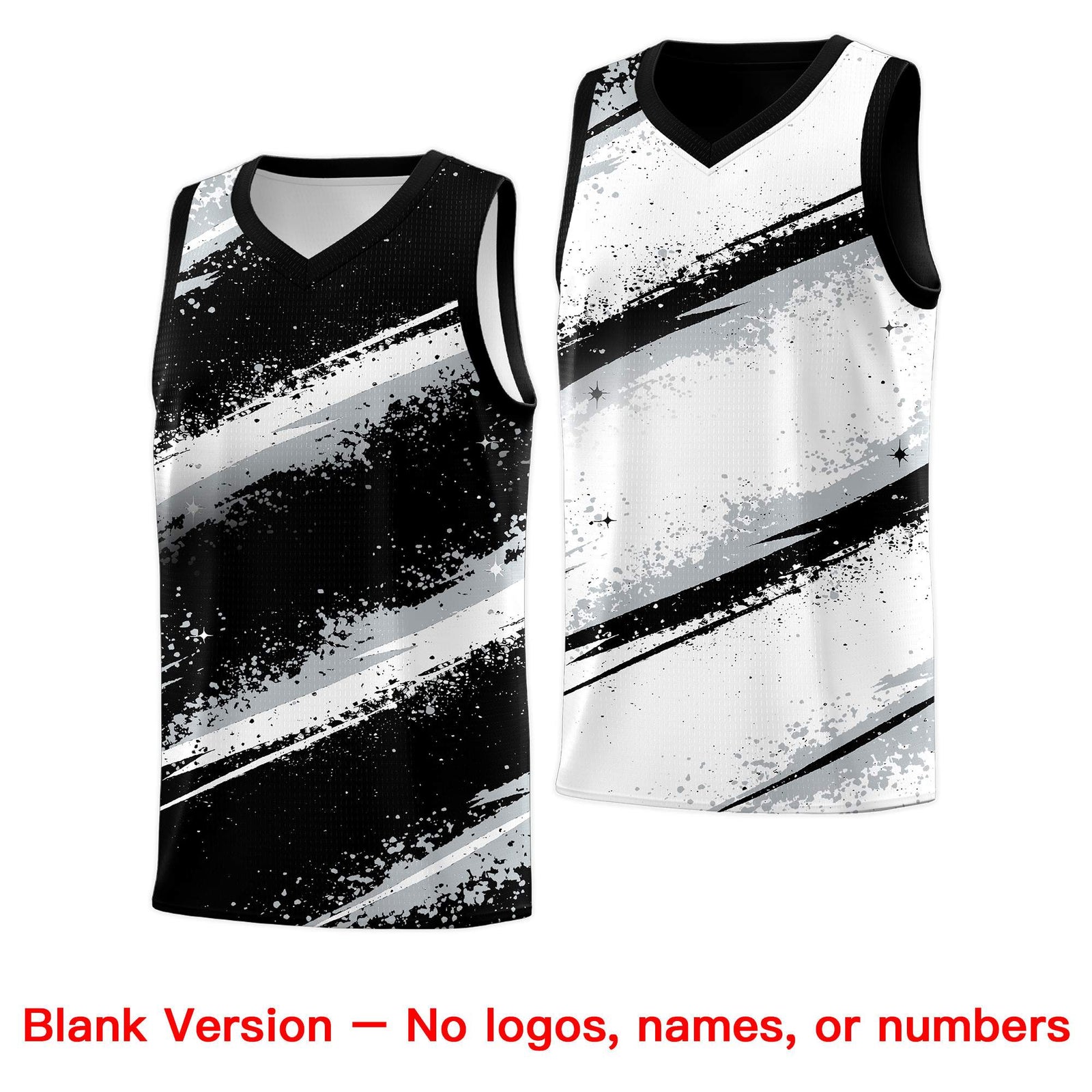 Custom Black Silver White Basketball Jersey Stellar Strike Series Stellar Quick-Drying