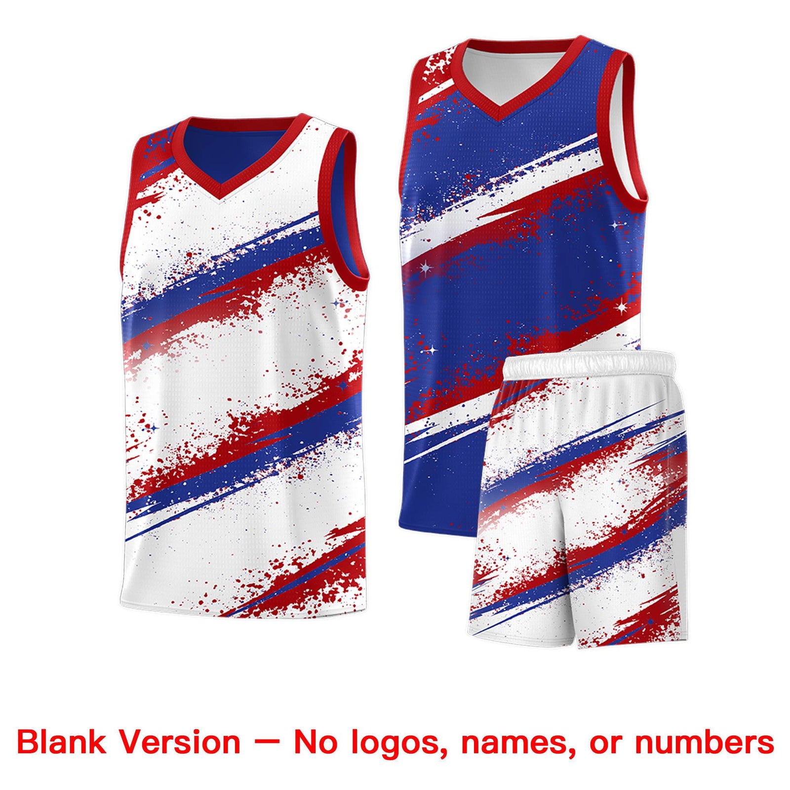 Custom Royal Blue Red White Basketball Jersey Stellar Strike Series Impact Quick-Drying