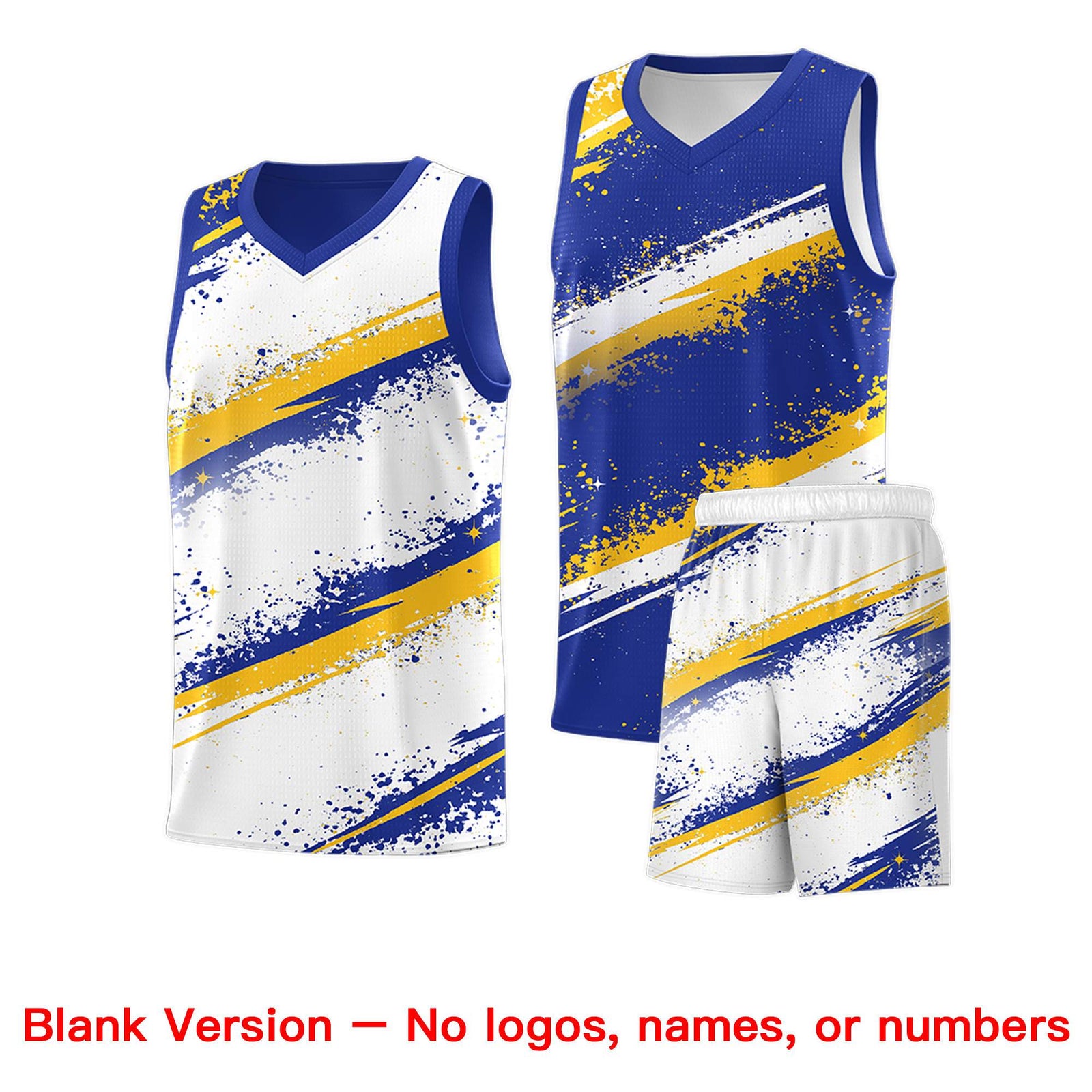 Custom Royal Blue Yellow White Basketball Jersey Stellar Strike Series Cosmic Quick-Drying