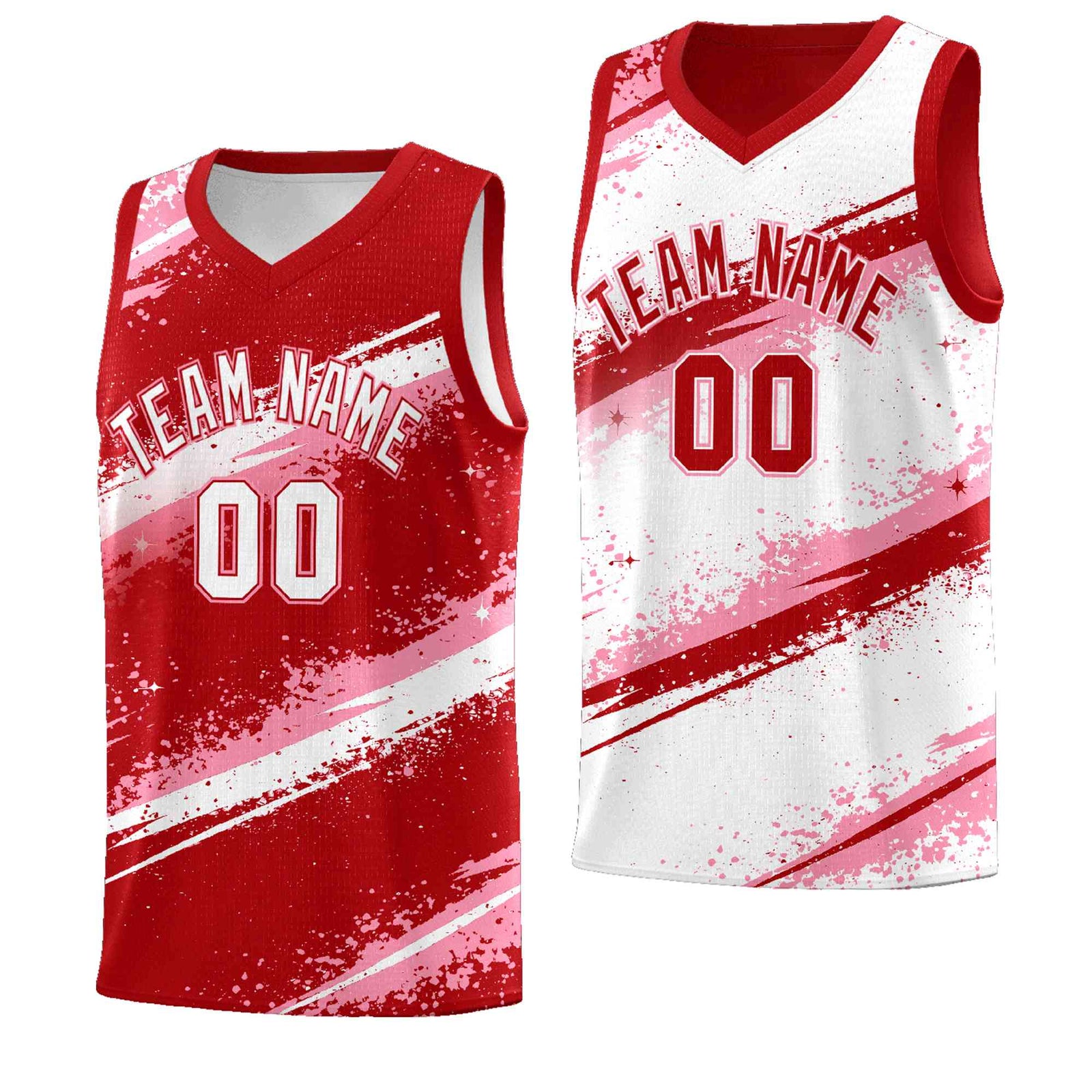 Custom Red Light Pink White Basketball Jersey Stellar Strike Series Impact Lightweight