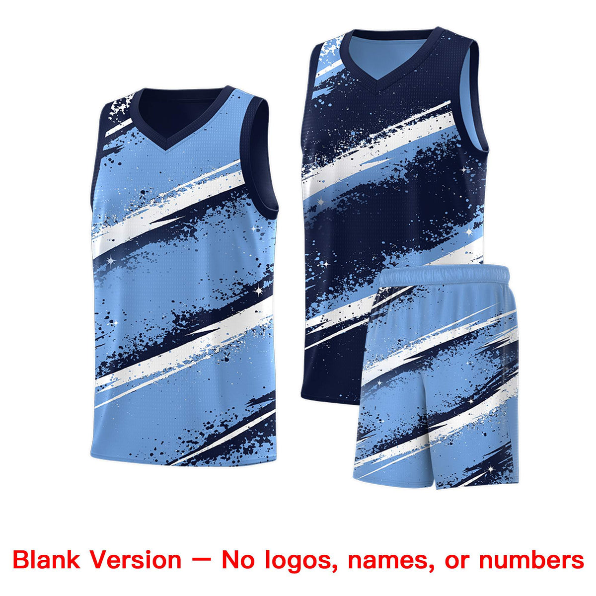 Custom Navy Light Blue White Basketball Jersey Stellar Strike Series Dynamic Drapable