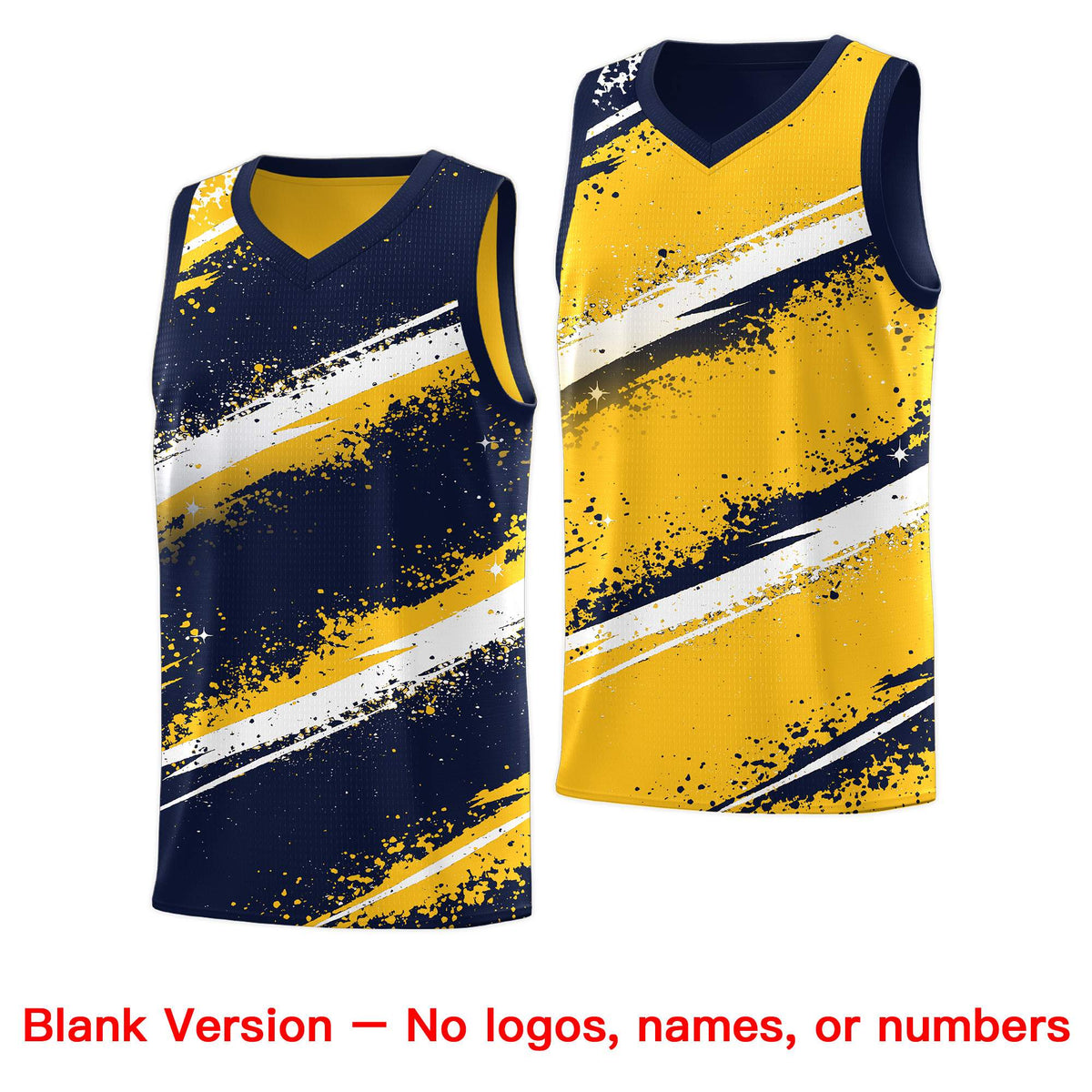 Custom Navy Yellow White Basketball Jersey Stellar Strike Series Velocity Sublimation Printing