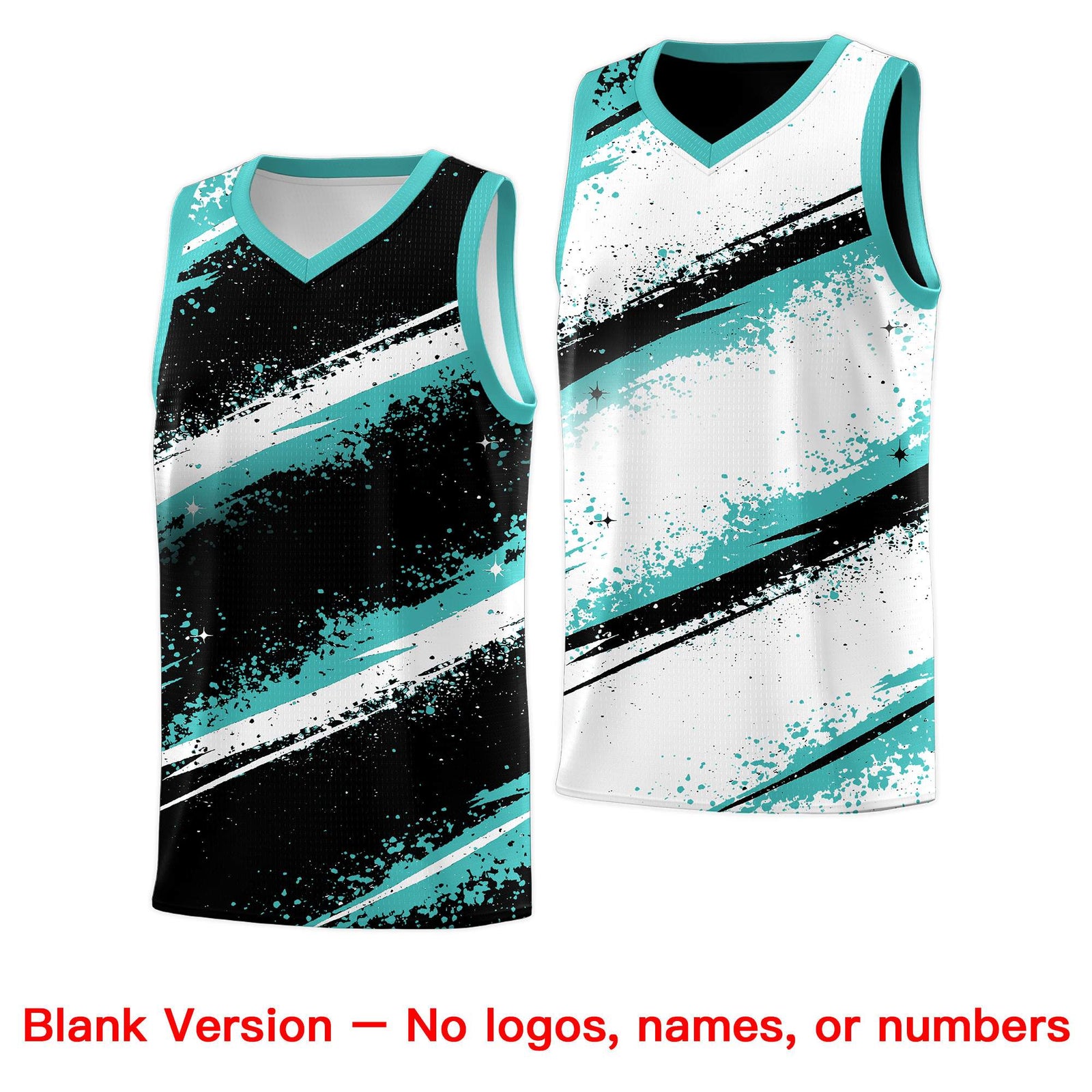 Custom Black Teal-04 White Basketball Jersey Stellar Strike Series Stellar Lightweight