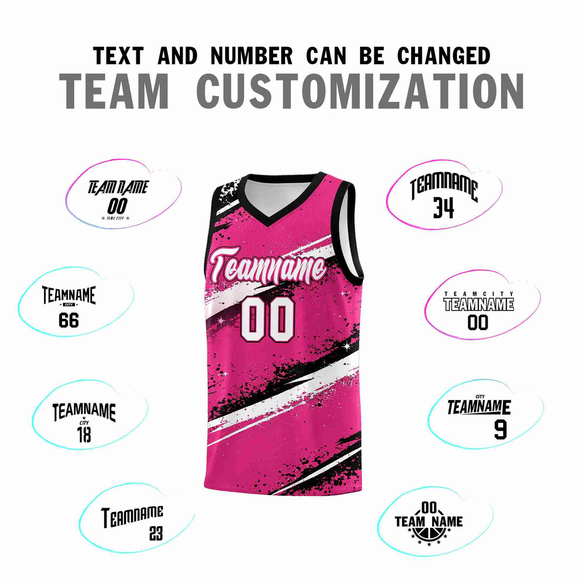 Custom Pink Black White Basketball Jersey Stellar Strike Series Dynamic Sublimation Printing