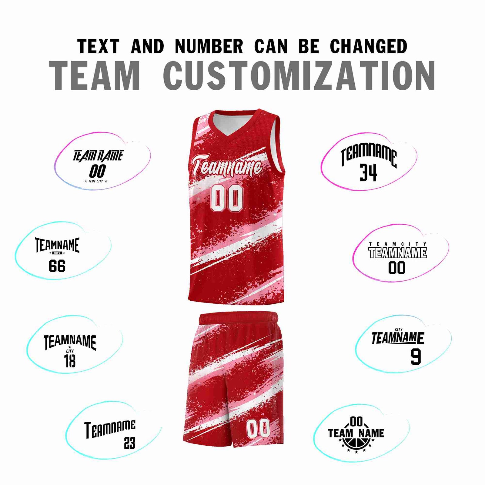 Custom Red Light Pink White Basketball Jersey Stellar Strike Series Impact Lightweight