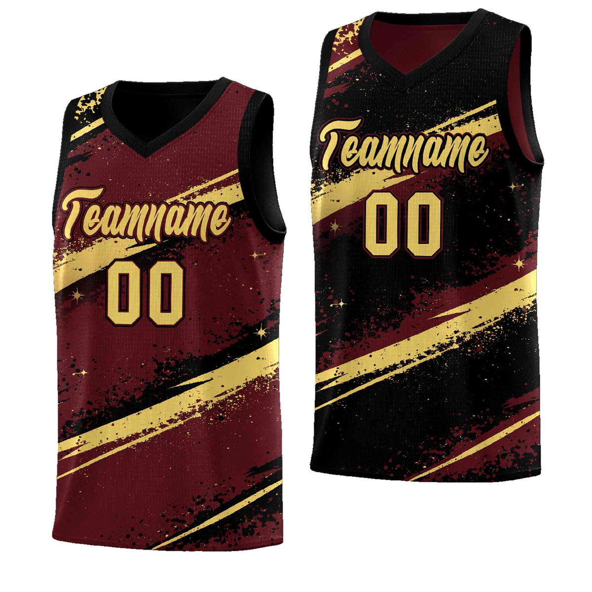 Custom Burgundy Black Khaki Basketball Jersey Stellar Strike Series Velocity Quick-Drying