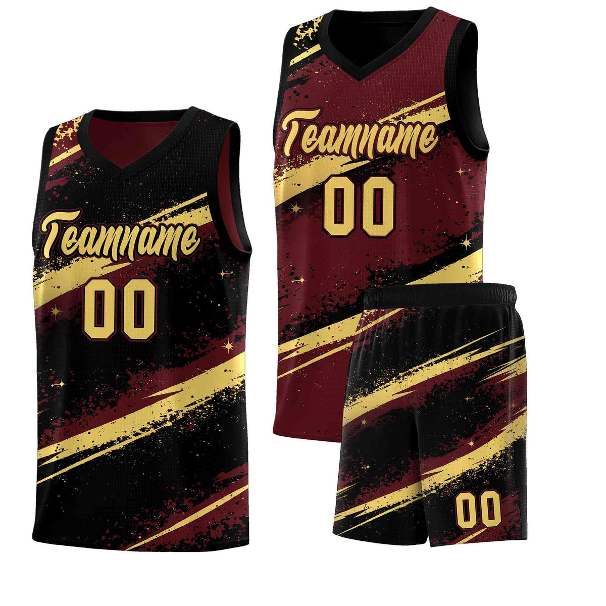 Custom Burgundy Black Khaki Basketball Jersey Stellar Strike Series Velocity Quick-Drying