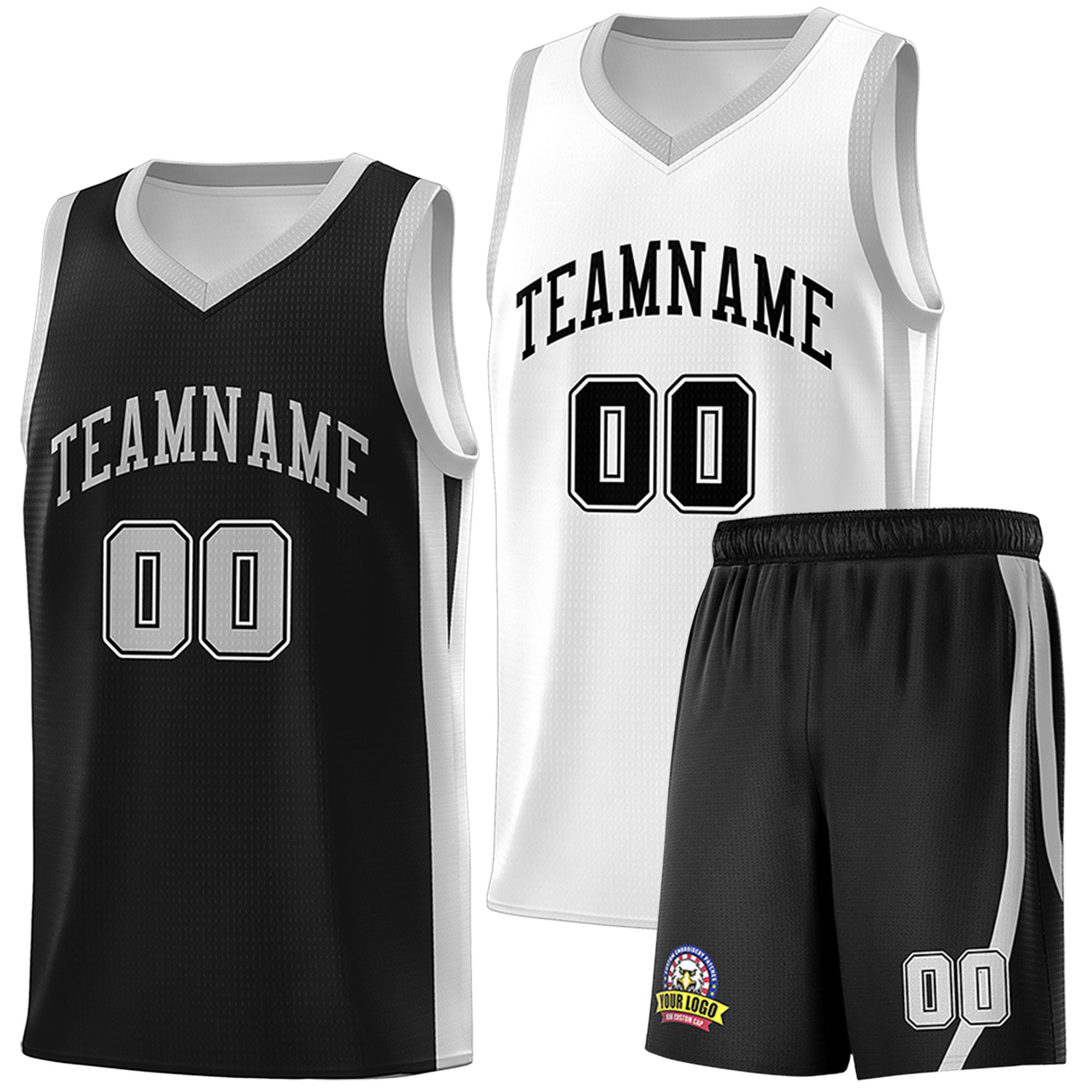 Fans-Made | Custom Black White Double Side Sets Men Basketball Jersey ¨C Available for Reorder