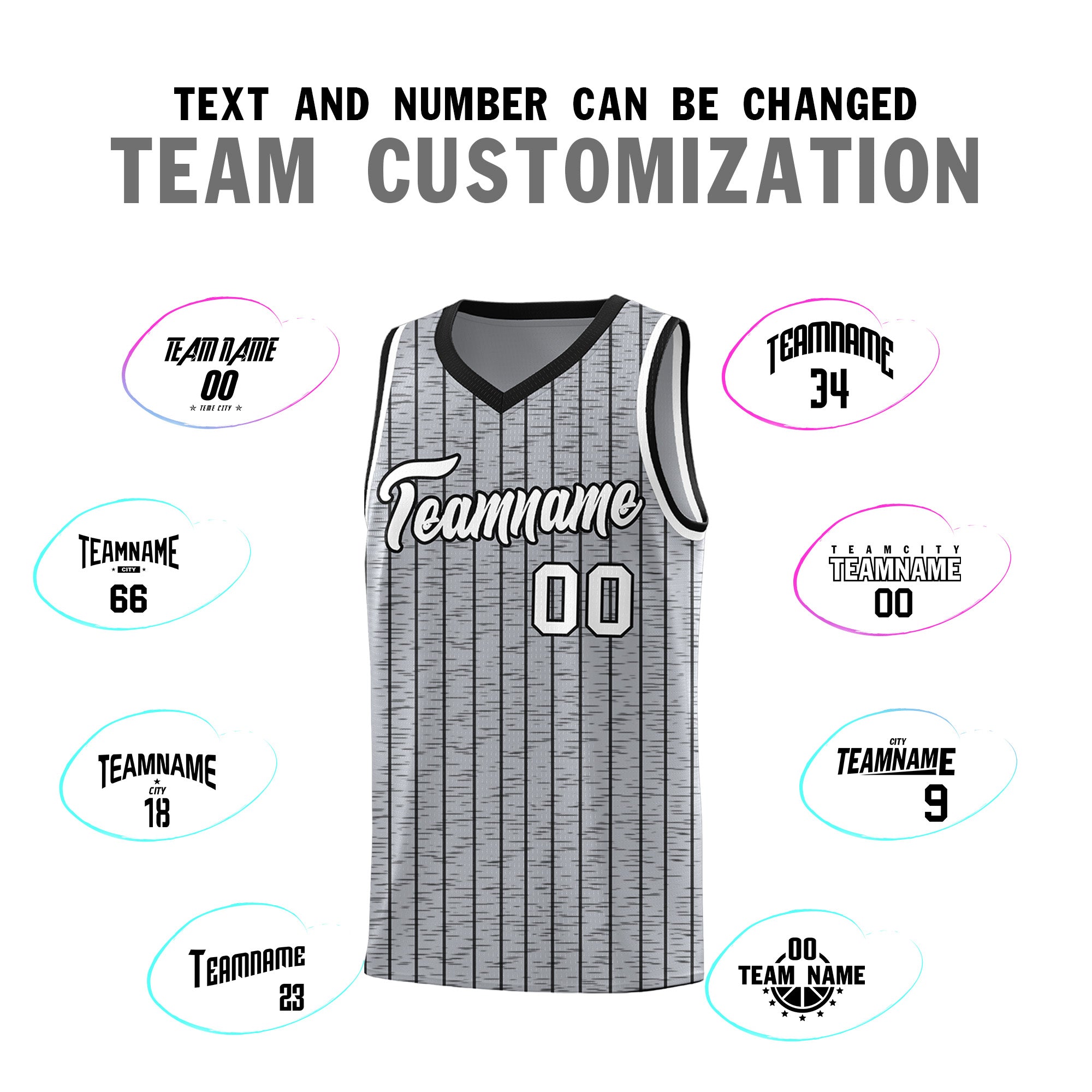 Custom Gray Custom Gray Pinstripe Retro Sets Uniform Basketball Jersey