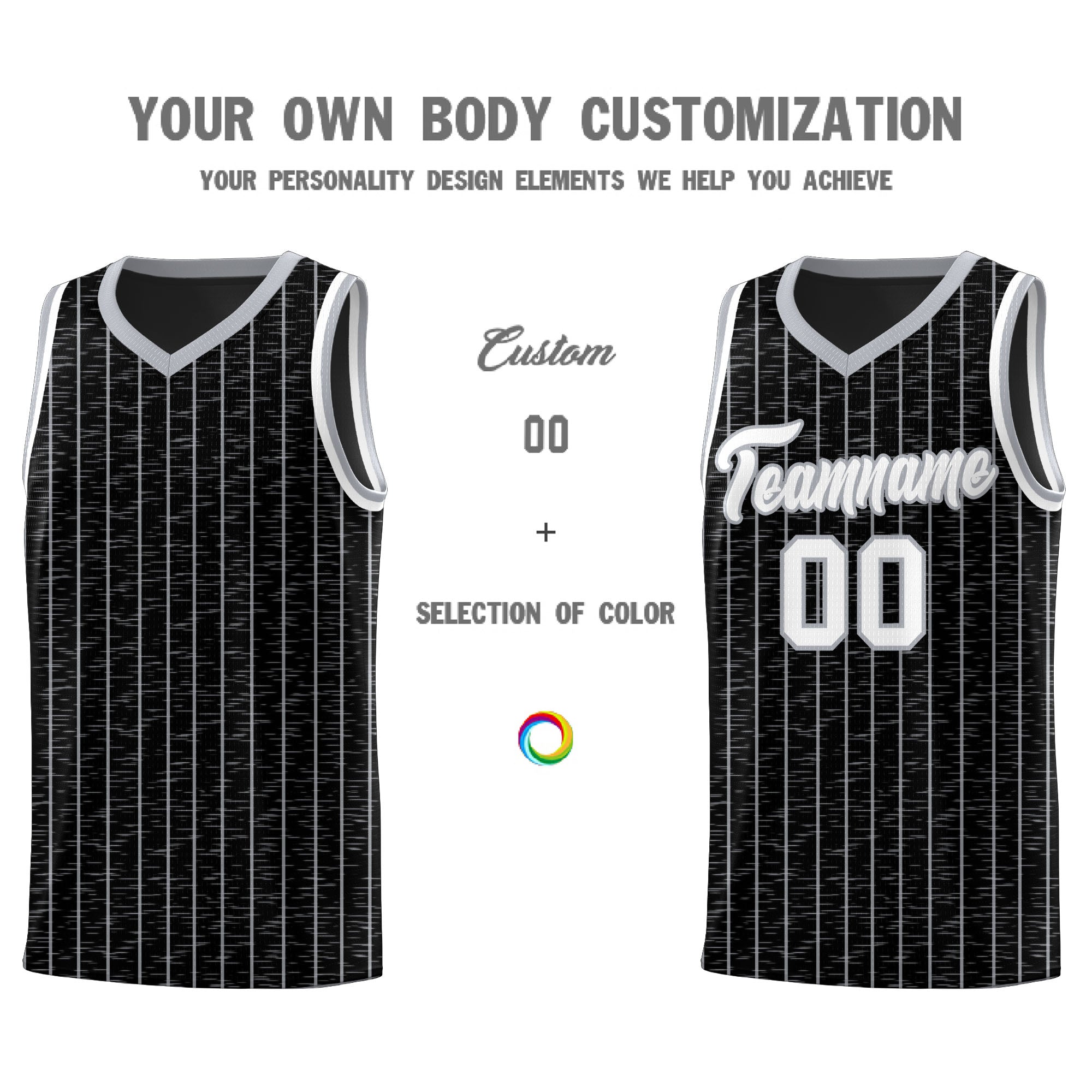 Custom Black Custom Gray Pinstripe Retro Sets Uniform Basketball Jersey