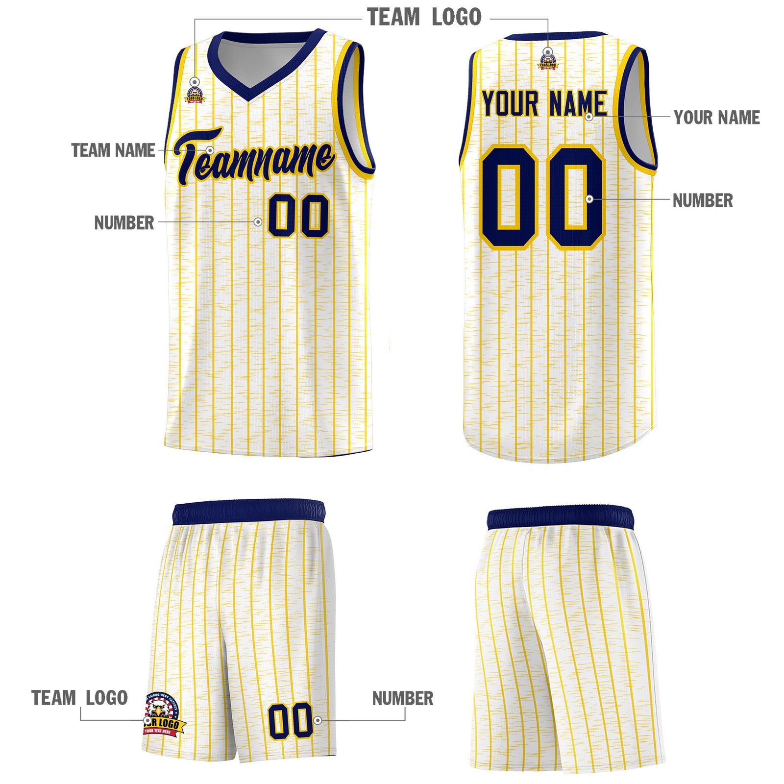 Custom White Custom Gray Pinstripe Retro Sets Uniform Basketball Jersey