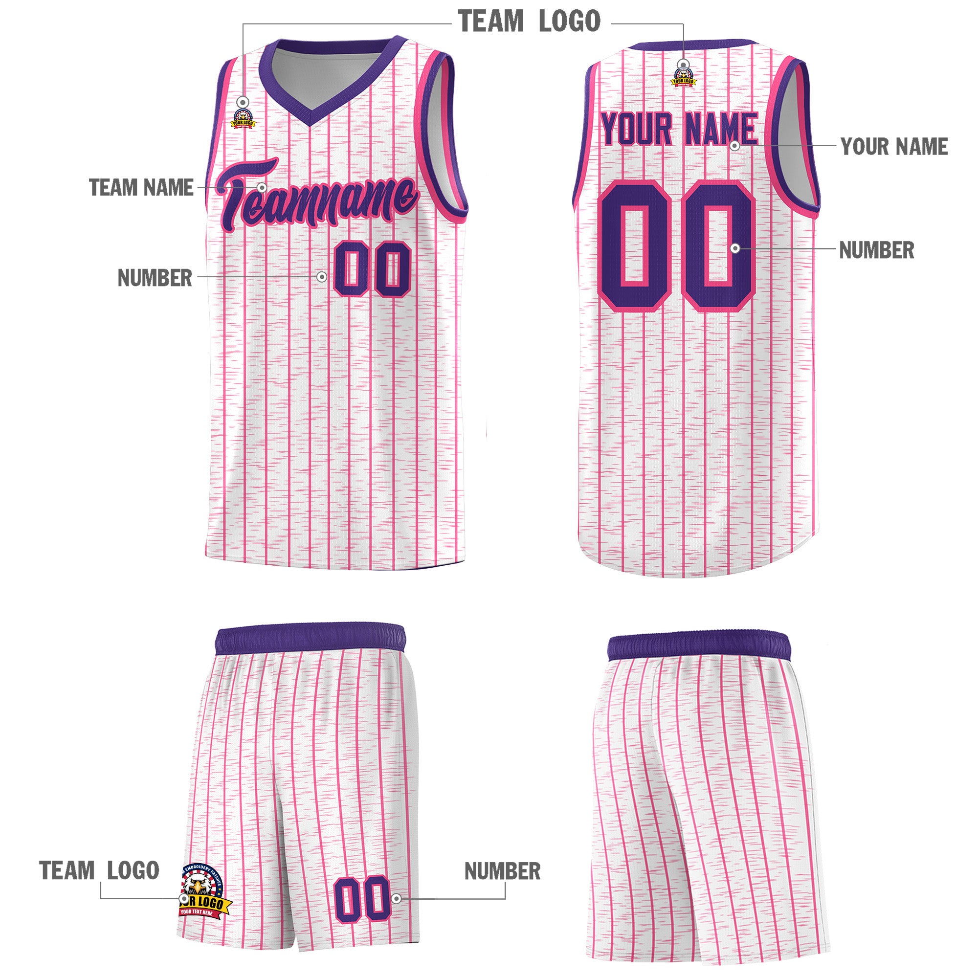 Custom White Custom Gray Pinstripe Retro Sets Uniform Basketball Jersey