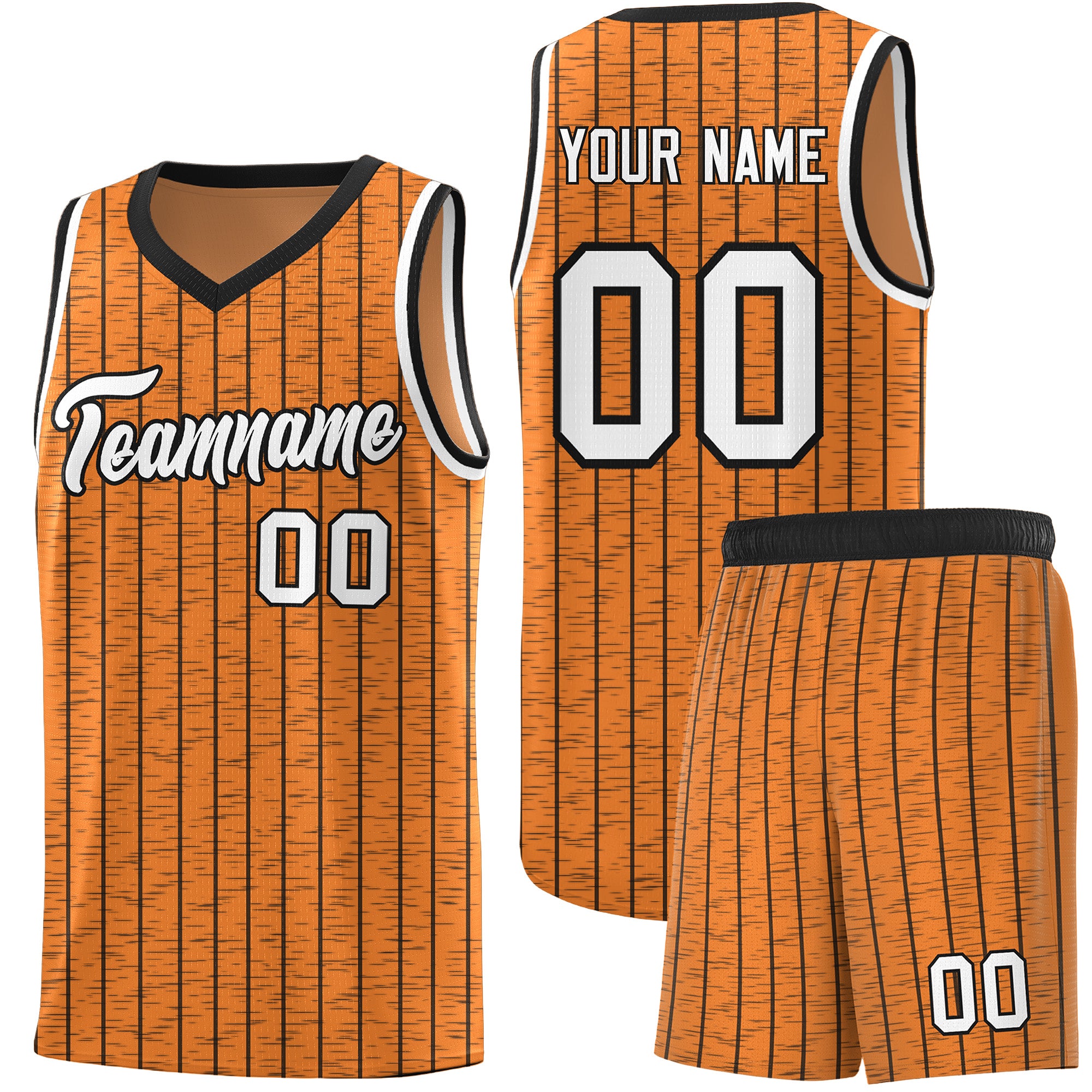 Custom Gold Orange Custom Gray Pinstripe Retro Sets Uniform Basketball Jersey