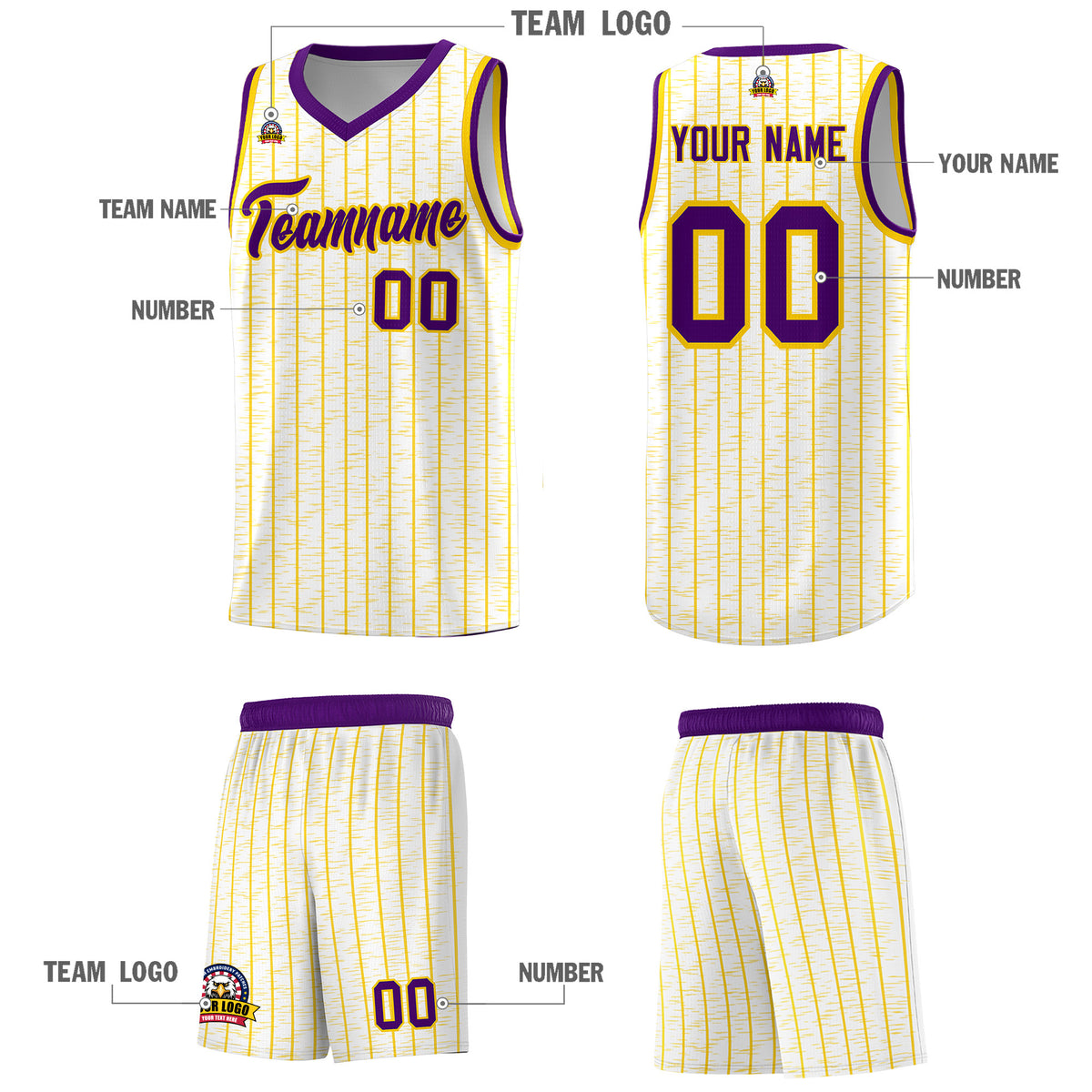 Custom White Custom Gray Pinstripe Retro Sets Uniform Basketball Jersey