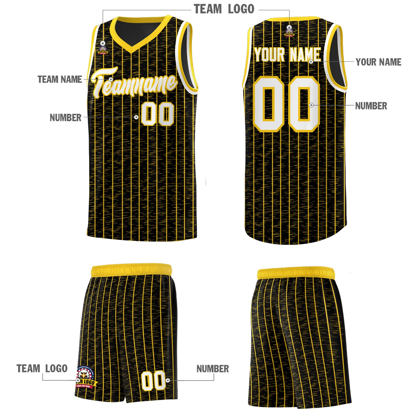 Custom Black Custom Gray Pinstripe Retro Sets Uniform Basketball Jersey