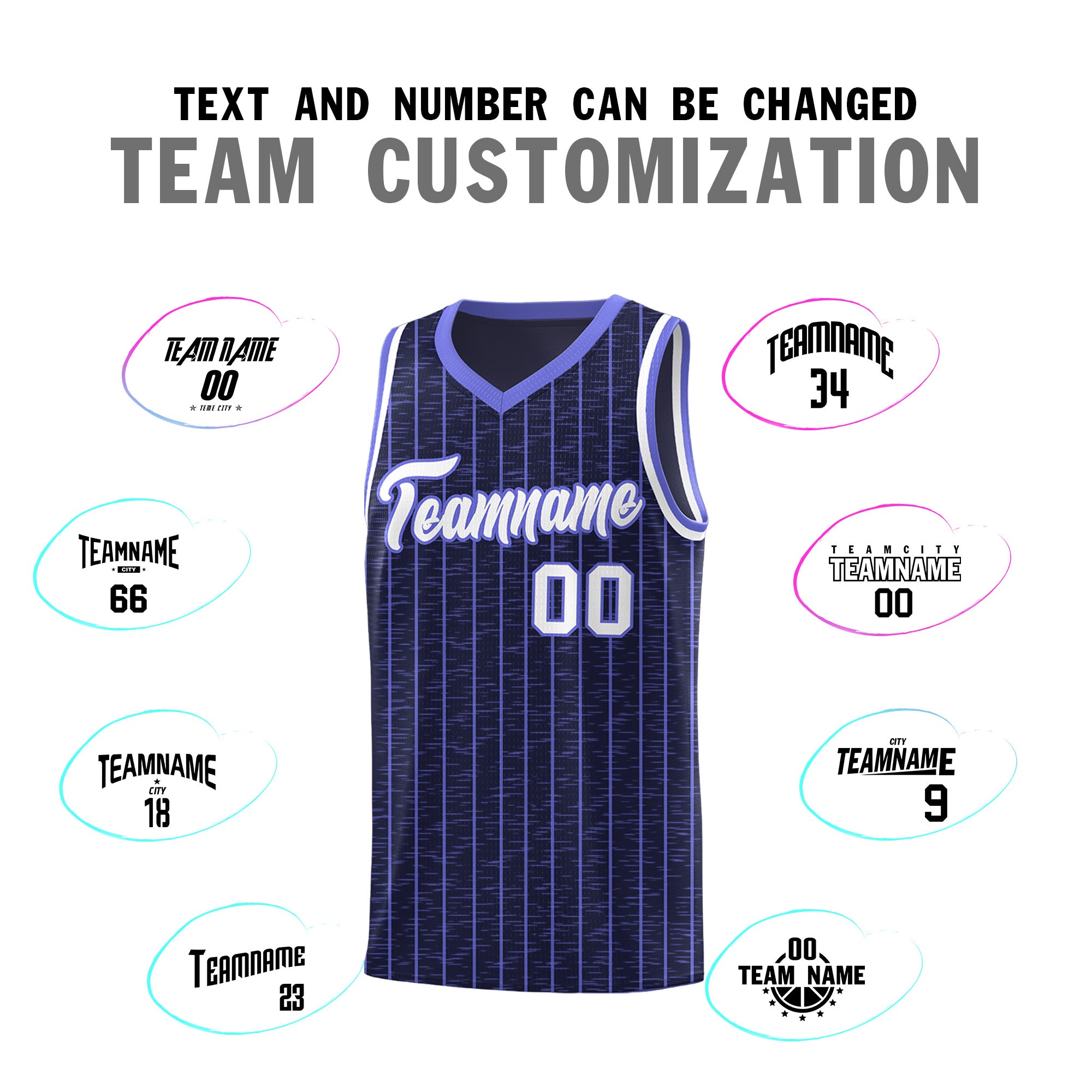 Custom Navy Custom Gray Pinstripe Retro Sets Uniform Basketball Jersey