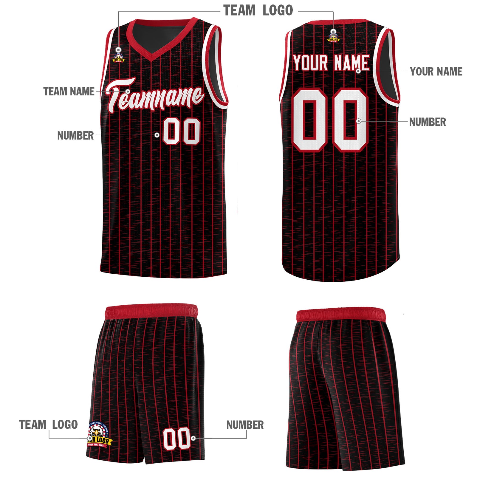 Custom Black Custom Gray Pinstripe Retro Sets Uniform Basketball Jersey