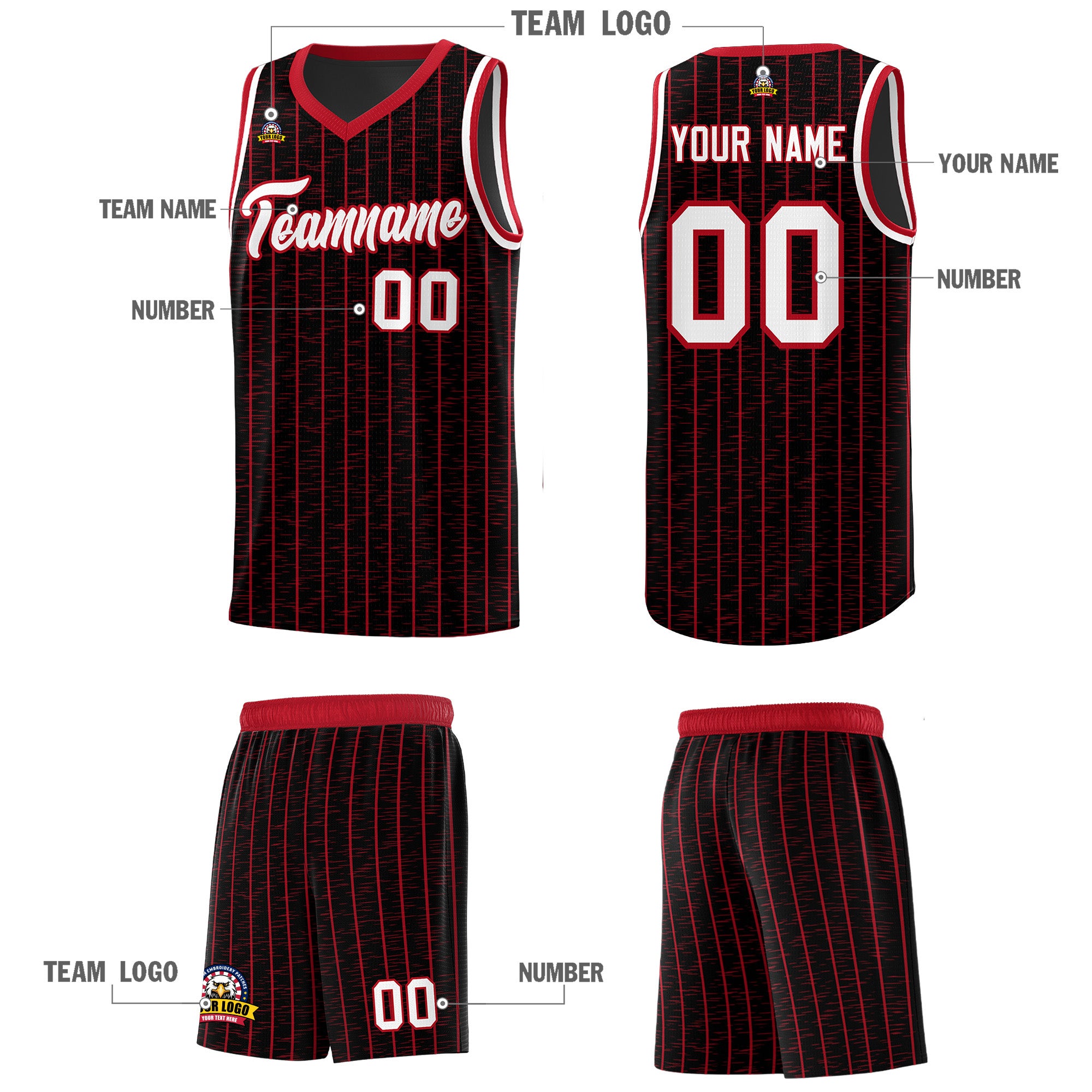 Custom Black Custom Gray Pinstripe Retro Sets Uniform Basketball Jersey