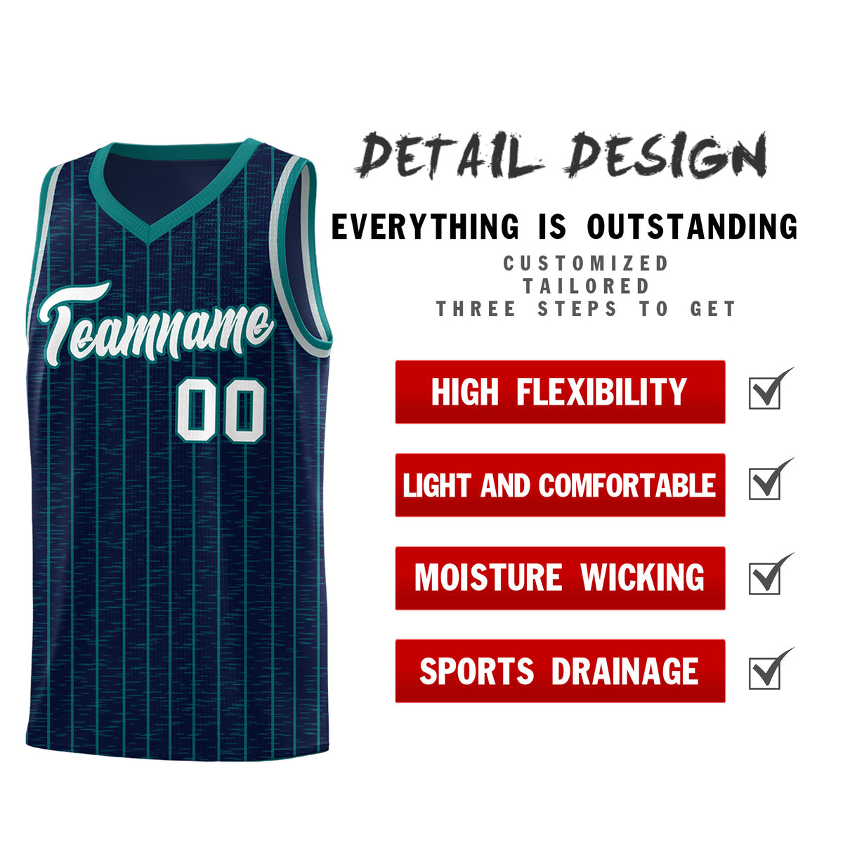Custom Navy Custom Gray Pinstripe Retro Sets Uniform Basketball Jersey